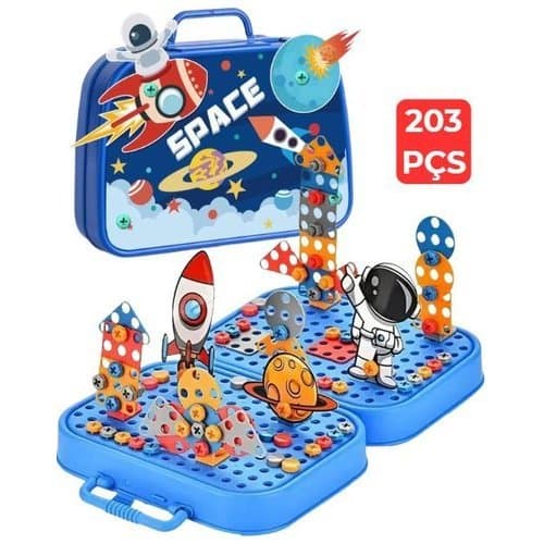 Maleta Educativa Montagem Infantil Peças Brinquedo Didático Criatividade Manual, Brinquedo Educativo, Raciocínio Lógico