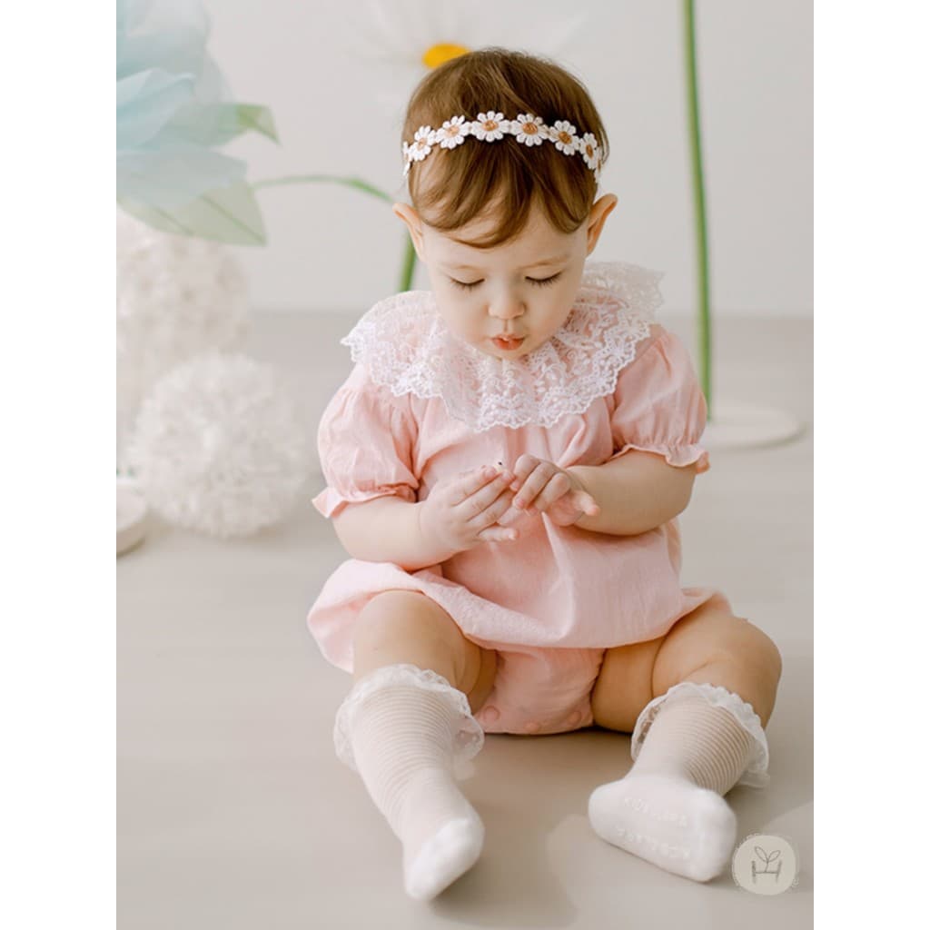 Coreano bebê menina roupas macacão verão novo estilo cem dias de idade menina bebê princesa macacão passeio