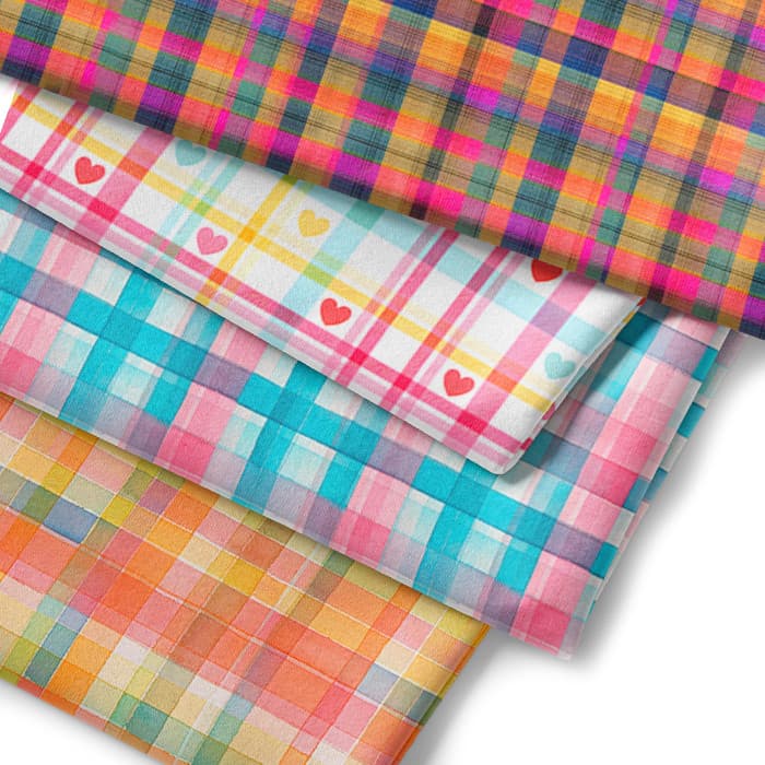 Tecido Tricoline Digital Estampas Xadrez Variados Costura Artesanato Patchwork Pano Decoração