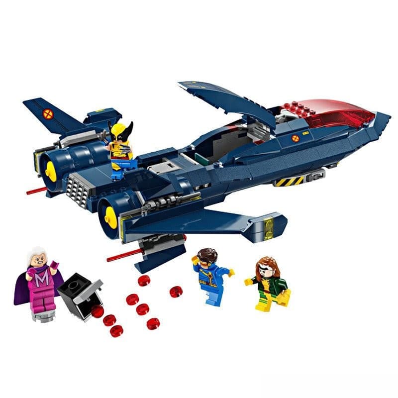 Blocos de Montar Marvel Lego X-Men Jet Plane com 359 Peças, Brinquedo Educativo, Presente para Crianças, Compatível com 
