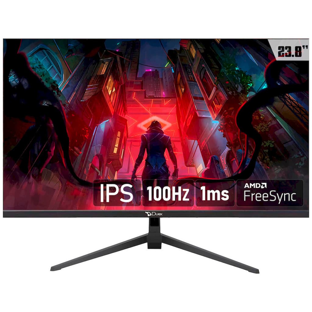 Monitor Gamer Duex, 23.8 Pol, IPS, FHD, 1ms, HDR, 100Hz, FreeSync, HDMI/VGA, Preto, DXMO238F100