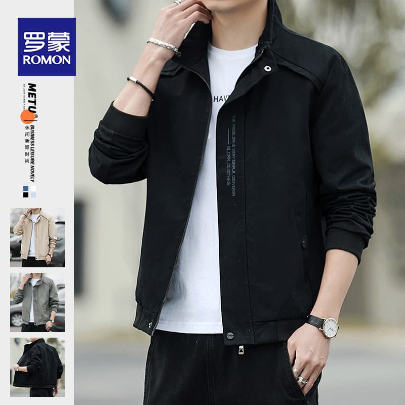 Lomon jaqueta masculina primavera outono 2025 novo estilo primavera roupas superiores masculinas gola na moda jaqueta Ca