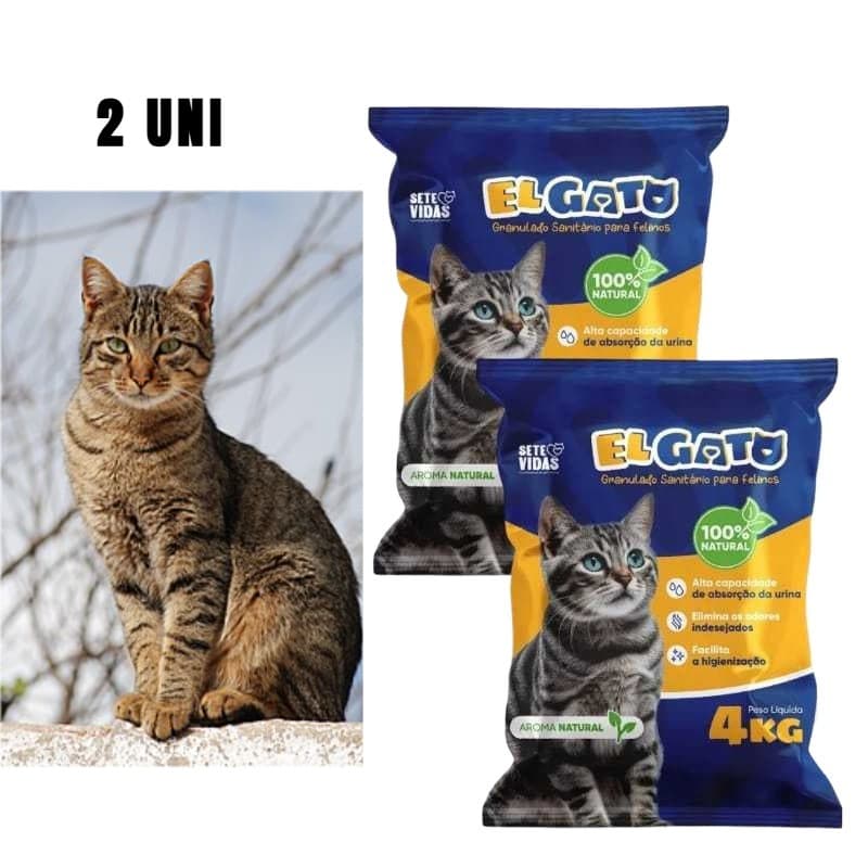 KIT 2 Areia Sanitária Para Gato Pet El Gato  Tradicional 4kg Pet PROMOÇÃO