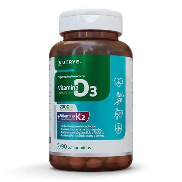 Suplemento Vitamina D3 2000ui  + K2 . 90 comprimidos