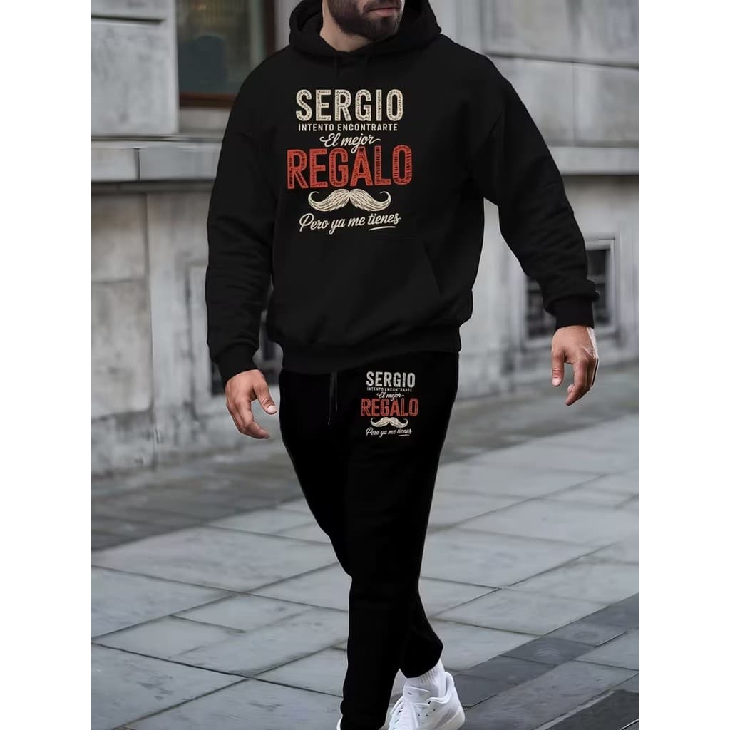 Conjunto Moletom Canguru Masculino Regalo Blusa De Frio + Calça Moletom Estampados Unissex Outono/Inverno