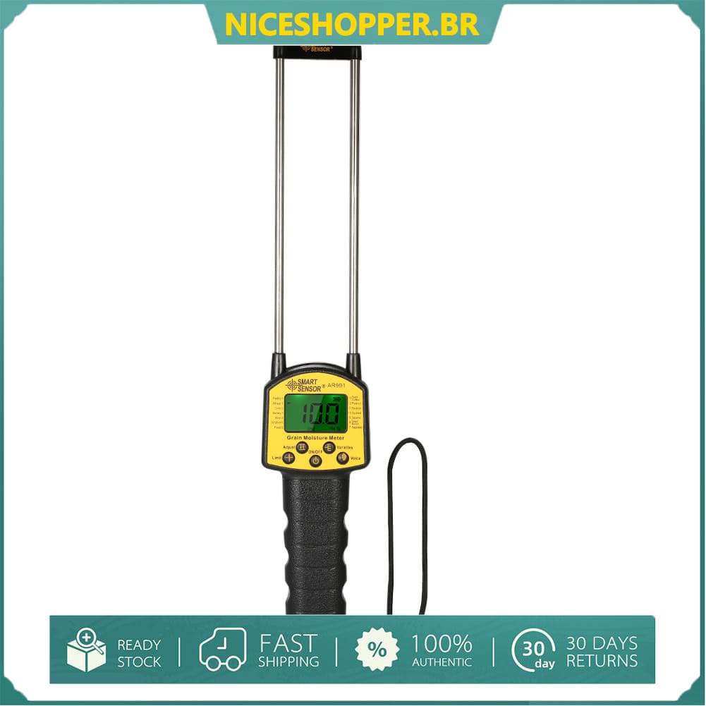 Niceshopper.br XIXIAN Medidor de Umidade Portátil LCD Digital Higrômetro de Grãos com Sonda de Medição para Milho Trigo