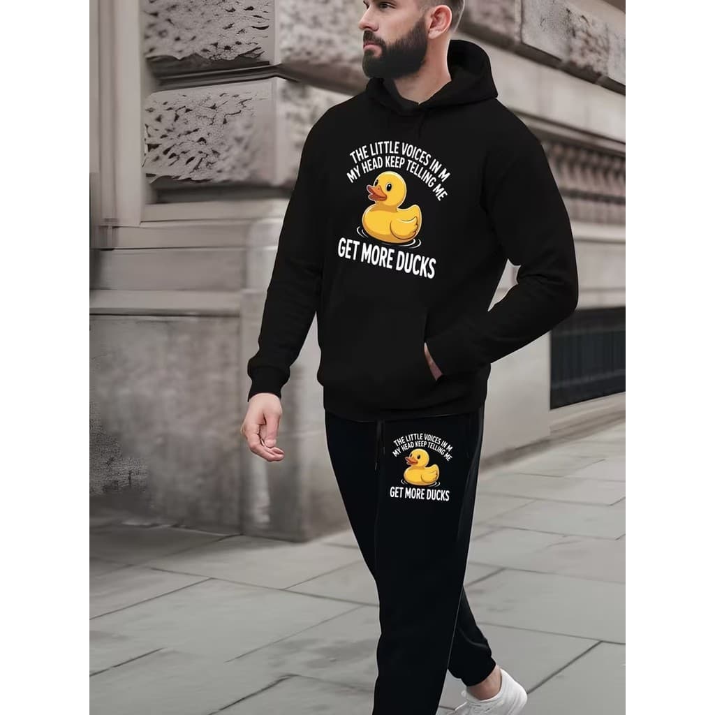Conjunto Moletom Canguru Masculino Duks Blusa De Frio + Calça Moletom Estampados Unissex Outono/Inverno