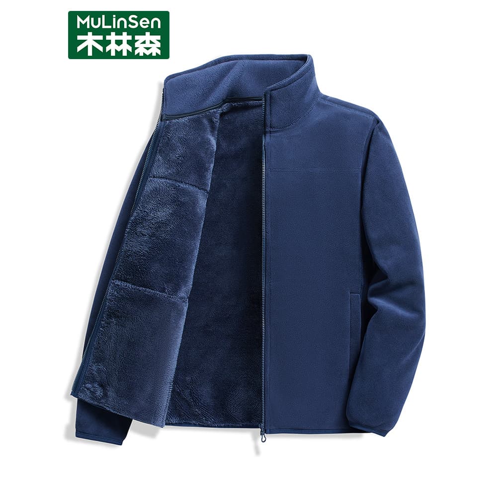 Mulinsen jaqueta de lã masculina outono inverno novo estilo quente engrossado jaqueta forro pai usar jaqueta de lã