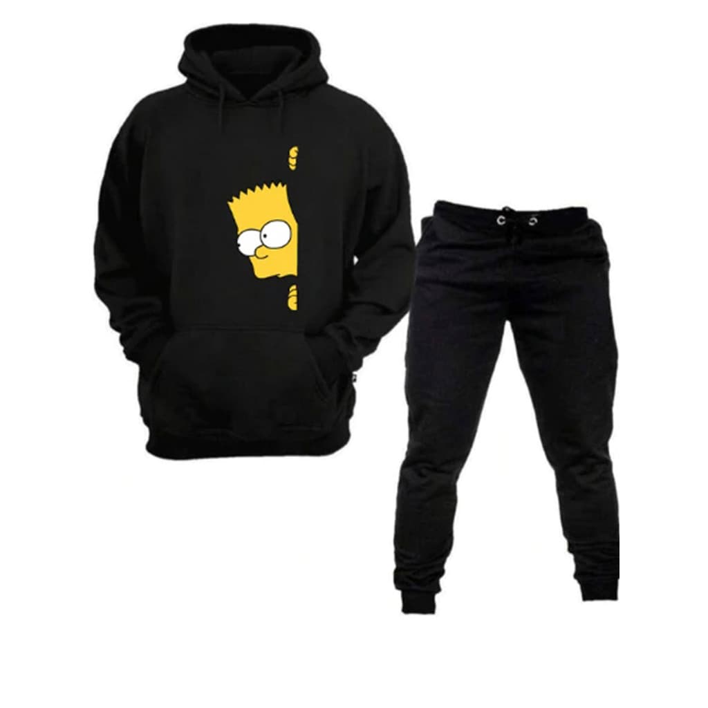 Conjunto Moletom Canguru Masculino Simpsons Blusa De Frio + Calça Moletom Estampados Unissex Outono/Inverno