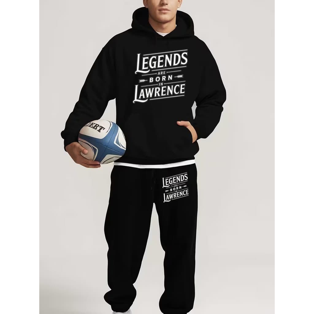 Conjunto Moletom Canguru Masculino Legends Born Blusa De Frio + Calça Moletom Estampados Unissex Outono/Inverno