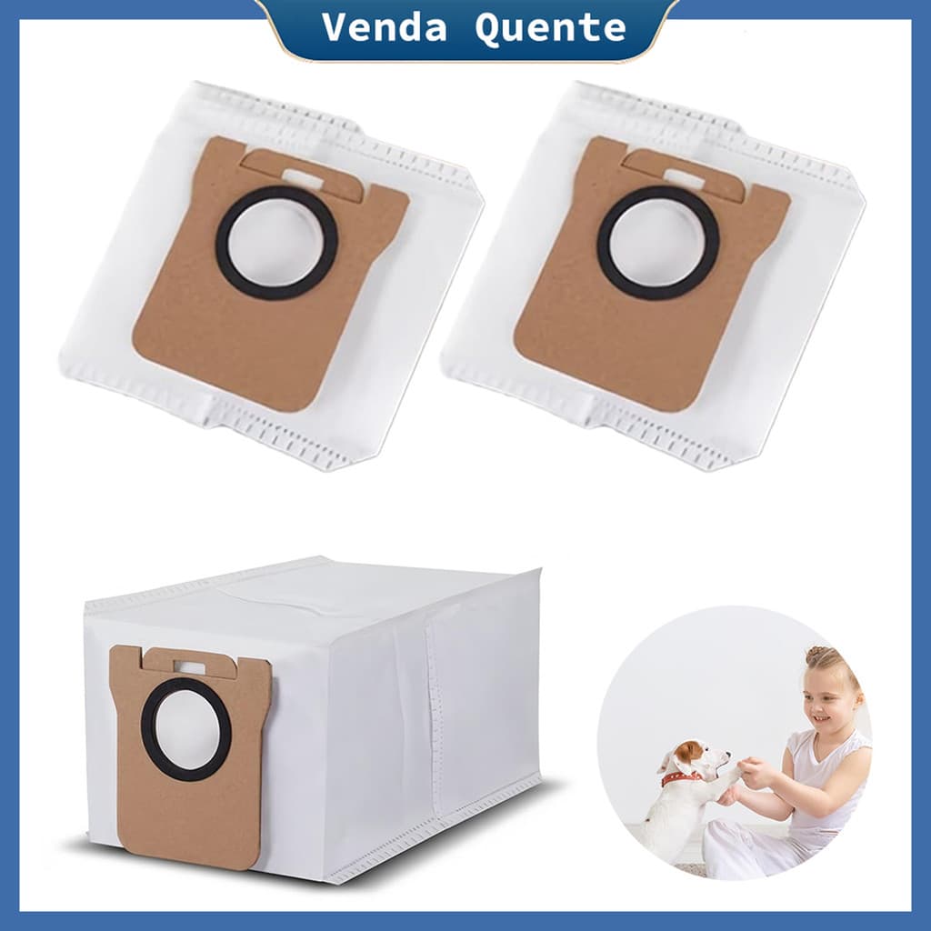Saco coletor de pó para aspirador de pó, pacote com 2 sacos coletores de pó para aspirador de pó não tecido