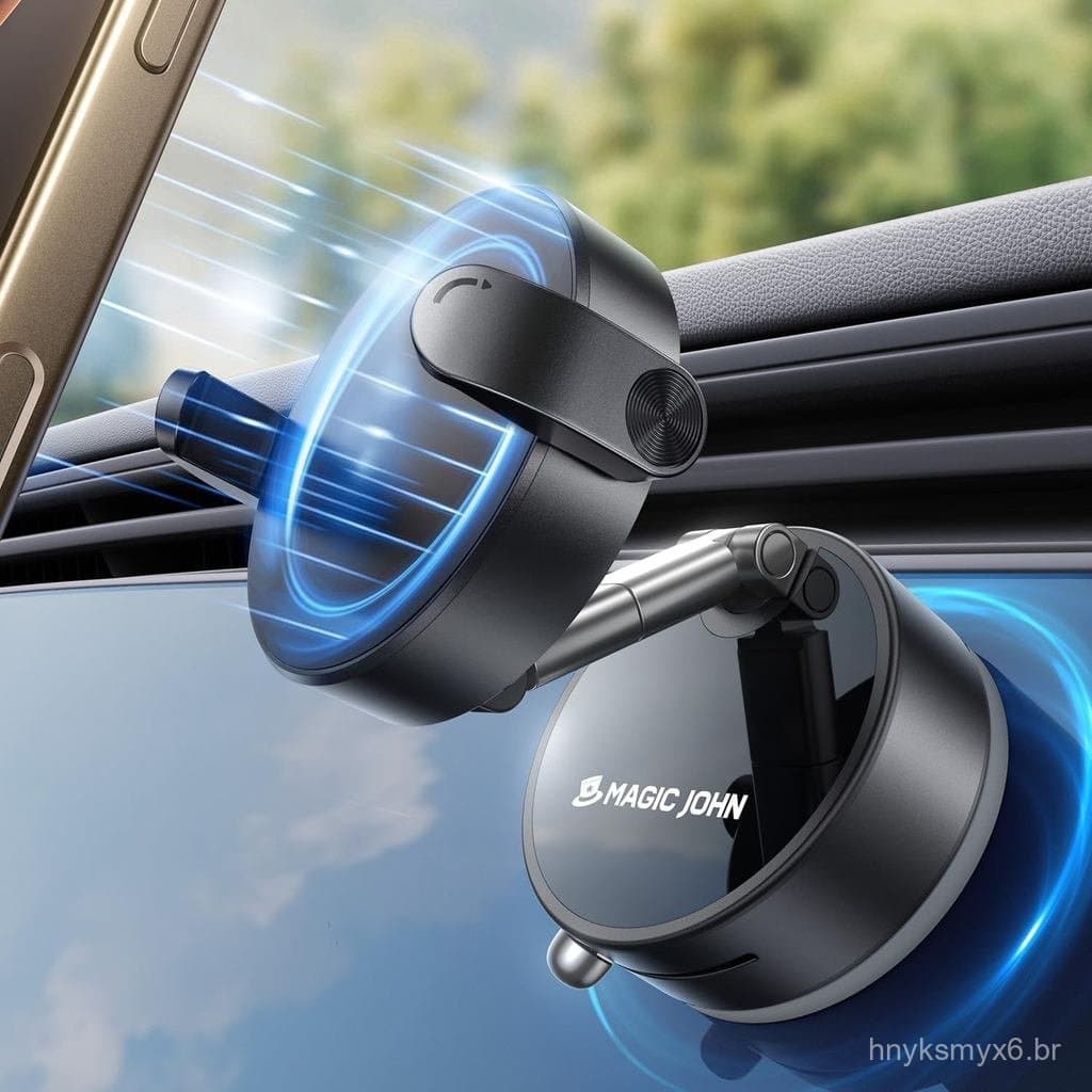 Suporte Magnético Ultra Resistente MAGIC JOHN para Celular no Carro, Suporte Dobrável para Painel, 360 Graus °   Suporte