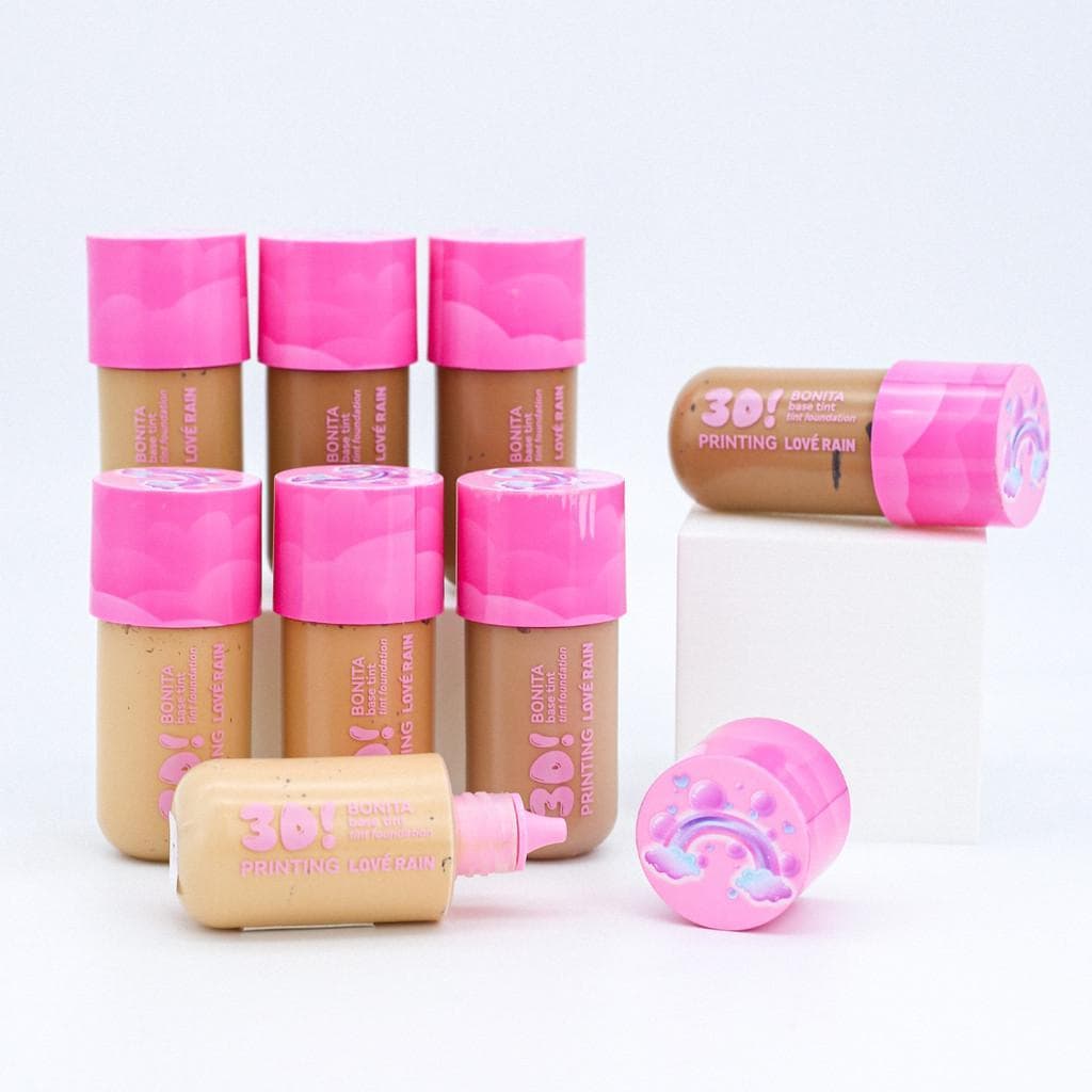 Base Matte Lové Rain Alta Cobertura Longa Duração Oil Free Efeito Matte Natural Base Líquida ProfissionaL