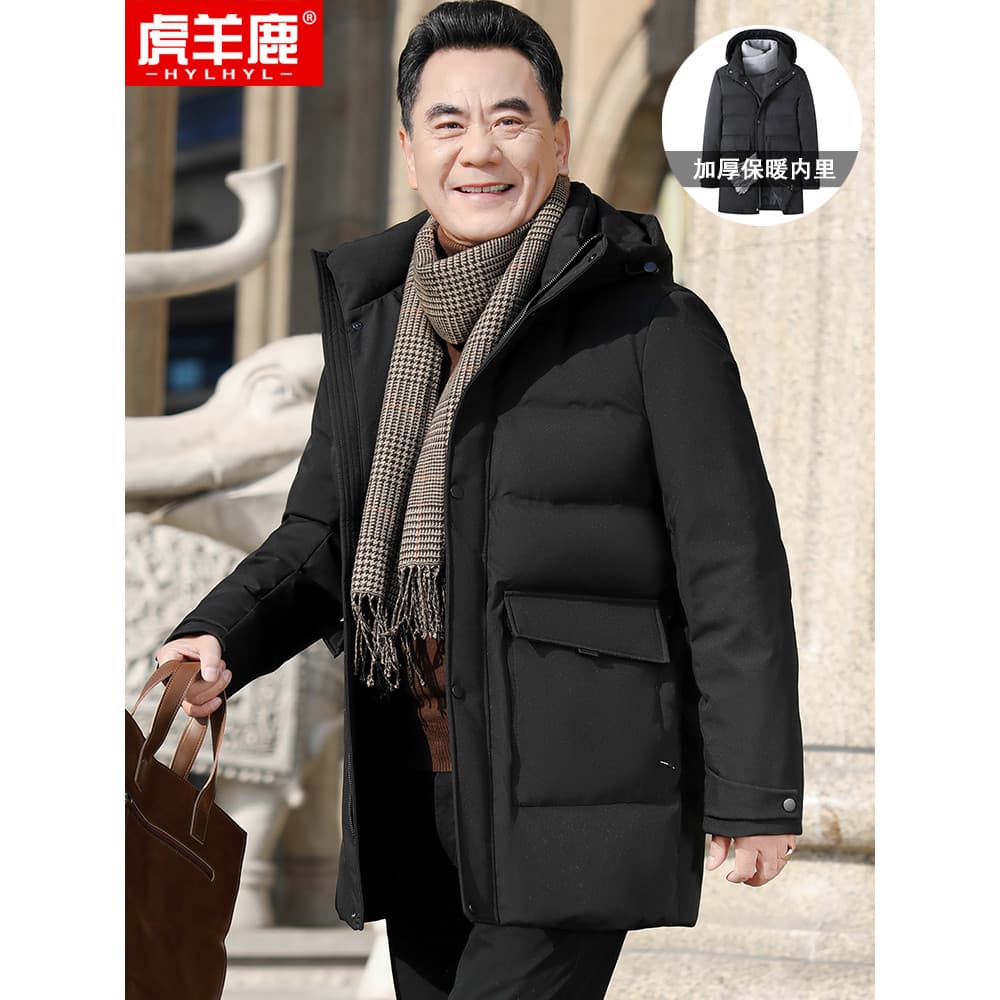 Pai jaqueta de inverno masculina de meia-idade idosos jaqueta acolchoada grossa masculina jaqueta acolchoada de comprime