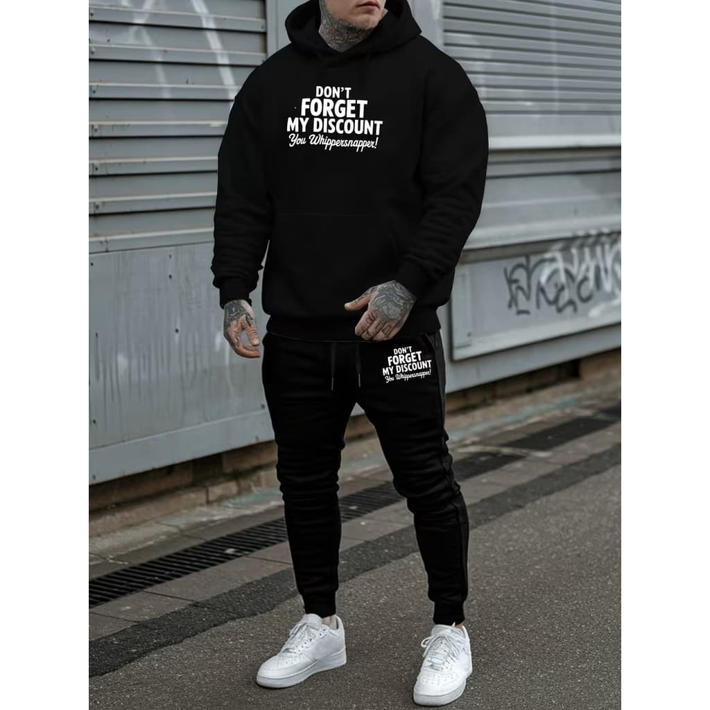 Conjunto Moletom Canguru Masculino Dont forget Blusa De Frio + Calça Moletom Estampados Unissex Outono/Inverno