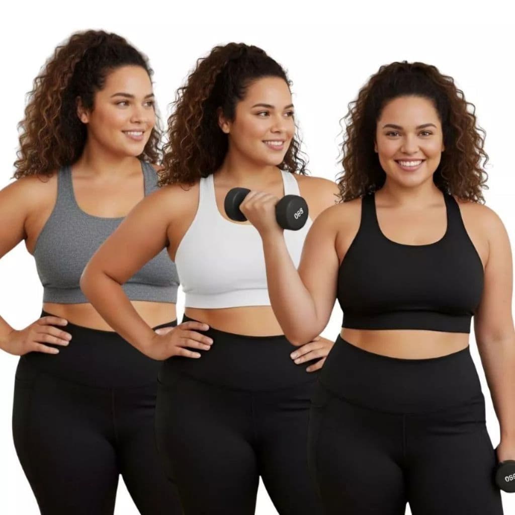 Miusa Kit 3 Top Feminino Roupas Fitness Plus Size Roupas Para Academia Corrida Treino