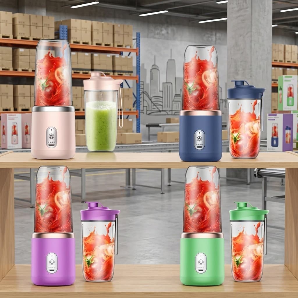 Mini Liquidificador Portátil Academia 6 Lâminas Mixer Shake Whey Protein 400ml Recarregável USB Bivolt Potente