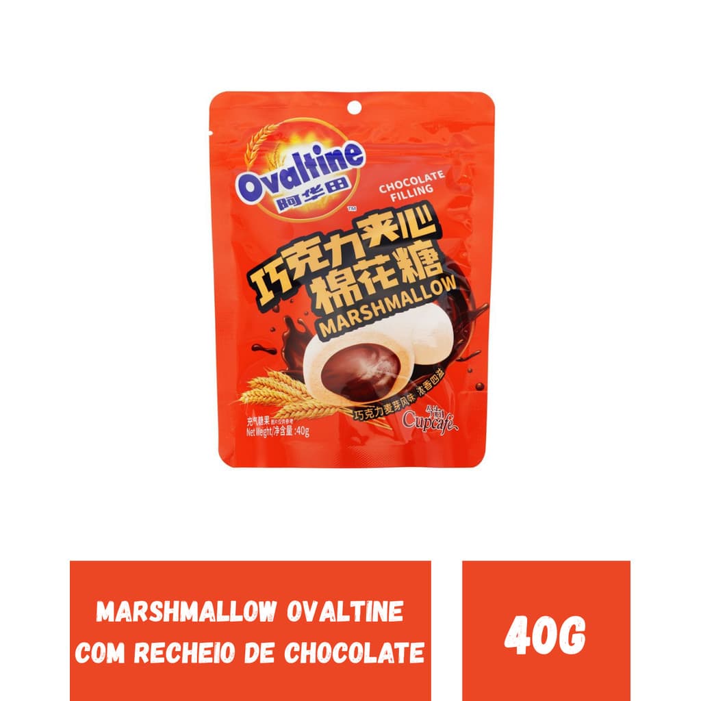 Marshmallow Ovaltine Com Recheio de Chocolate 40g Importado