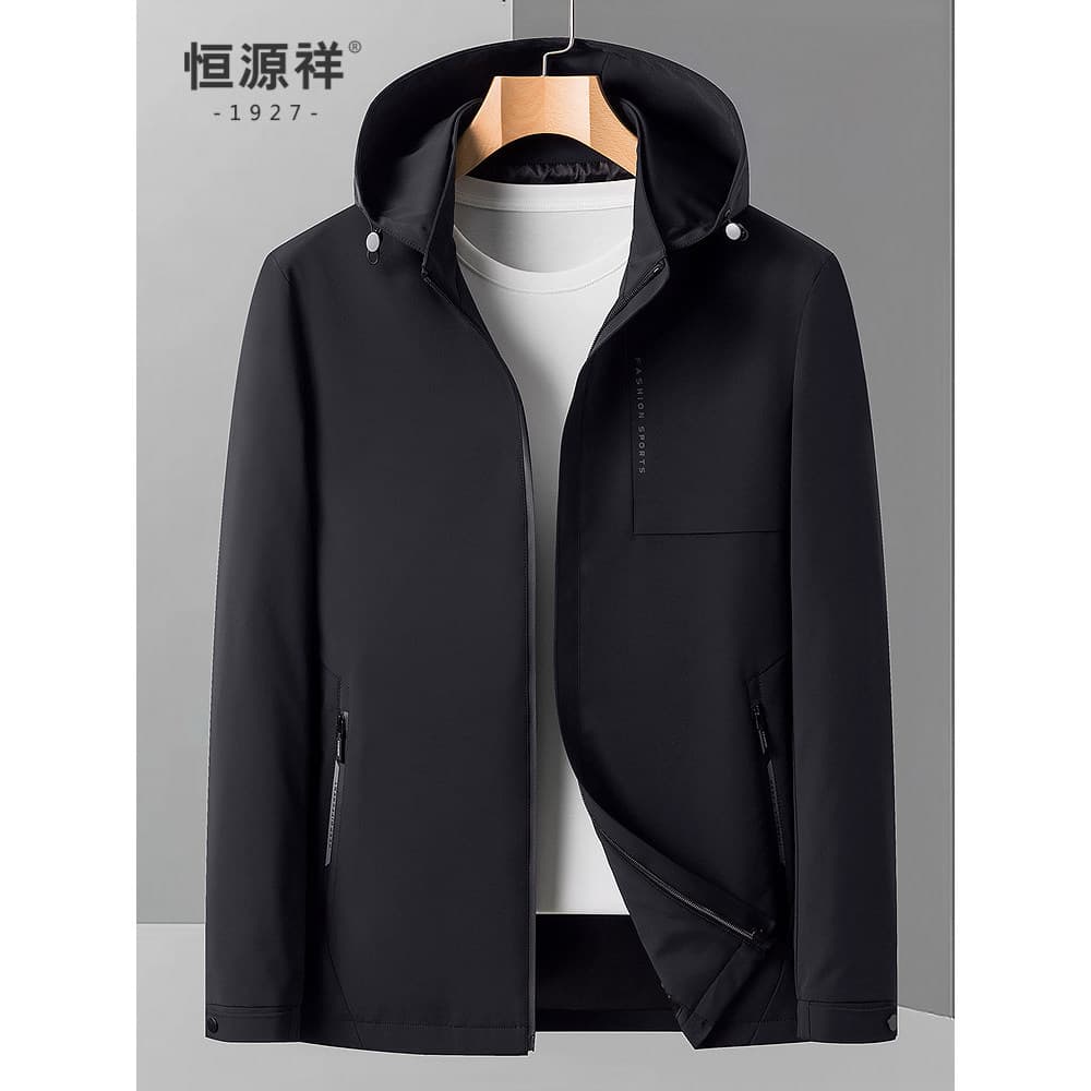 Hengyuanxiang jaqueta com capuz masculina 2026 primavera outono novo estilo jaqueta masculina Casual berinjela jaqueta d