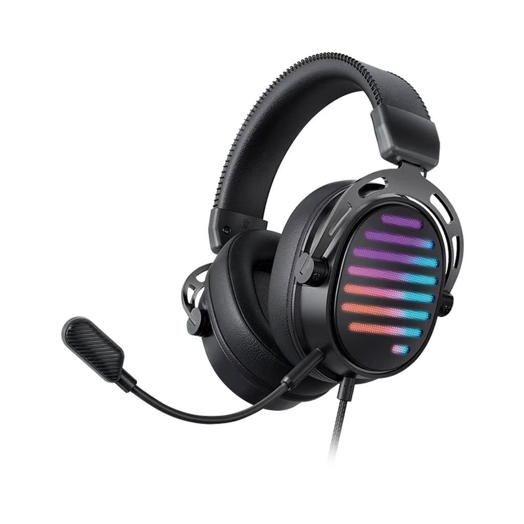 Headset Gamer com Microfone USB LED Confortável para PC Notebook Celular PEI-GM020