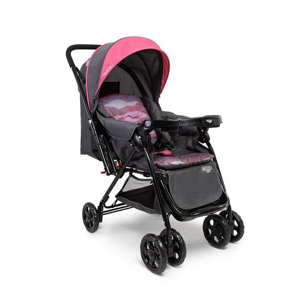Carrinho de Bebê Cosco Kids Reverse 0-15kg Aça Reversível Passeio Rosa Onda
