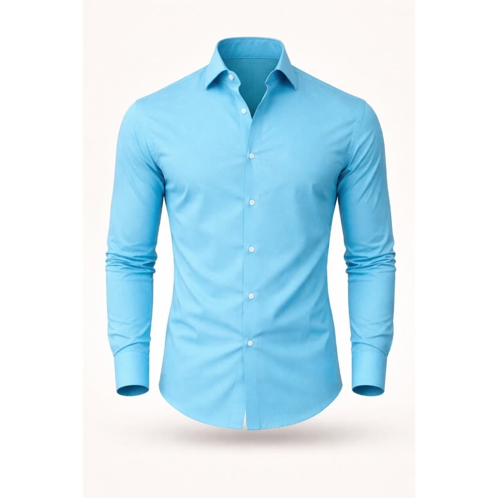 Camisa Gola Polo Social  Lisa Masculina Lisa Manga Longa Slim De Botão E Gola Polo - Tecido Leve