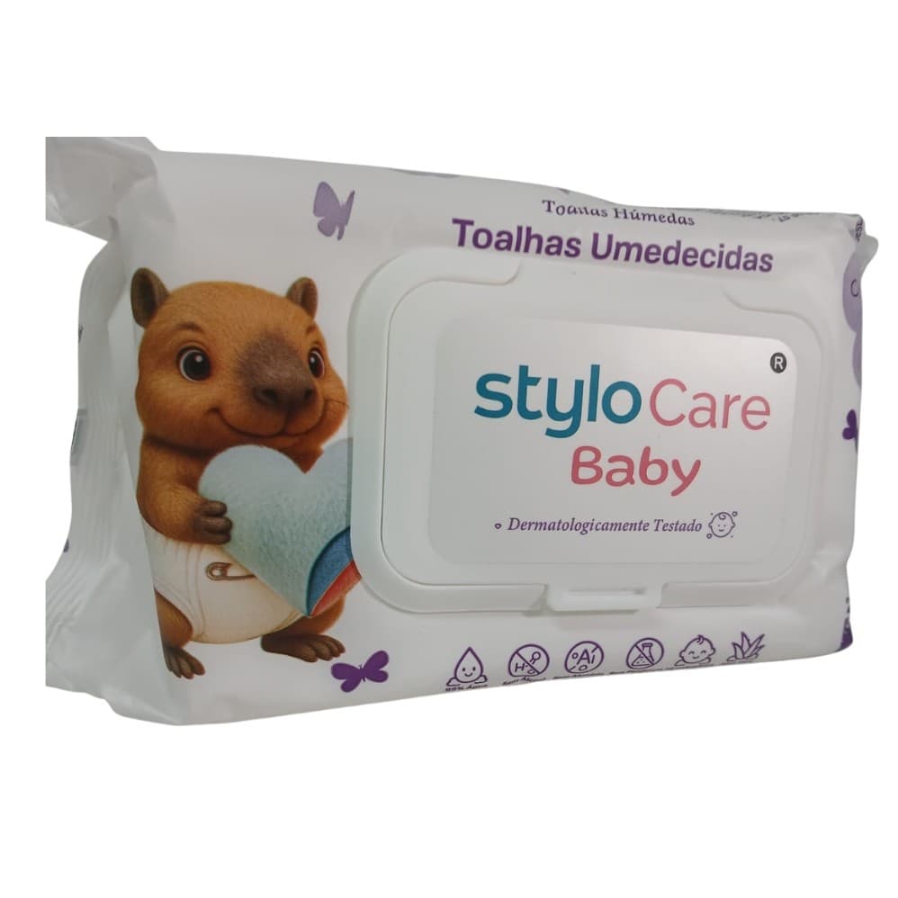 Toalha Umedecidas  Infantil Stylo Care Baby Com 100unidades