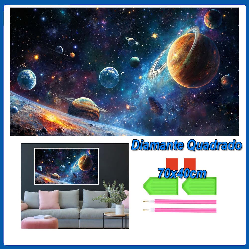 70x40cm Universo Pintura Diamante 5D Pintura de Diamante Conjunto De Pintura Com Diamante Conto De quadrado 5D Kits