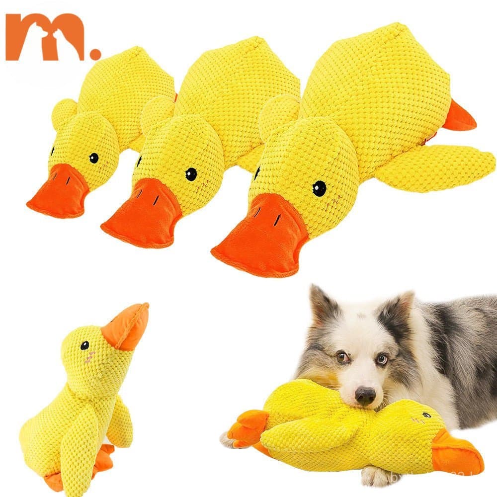 【Muhsinpet】Brinquedo de Pelúcia para Cachorro Gato Brinquedo Mastigador durável em forma de pato para limpeza