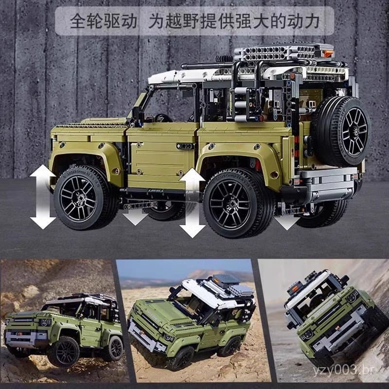Novo produto em estoque: veículo off-road Land Rover Defender compatível com Lego, blocos de montar.