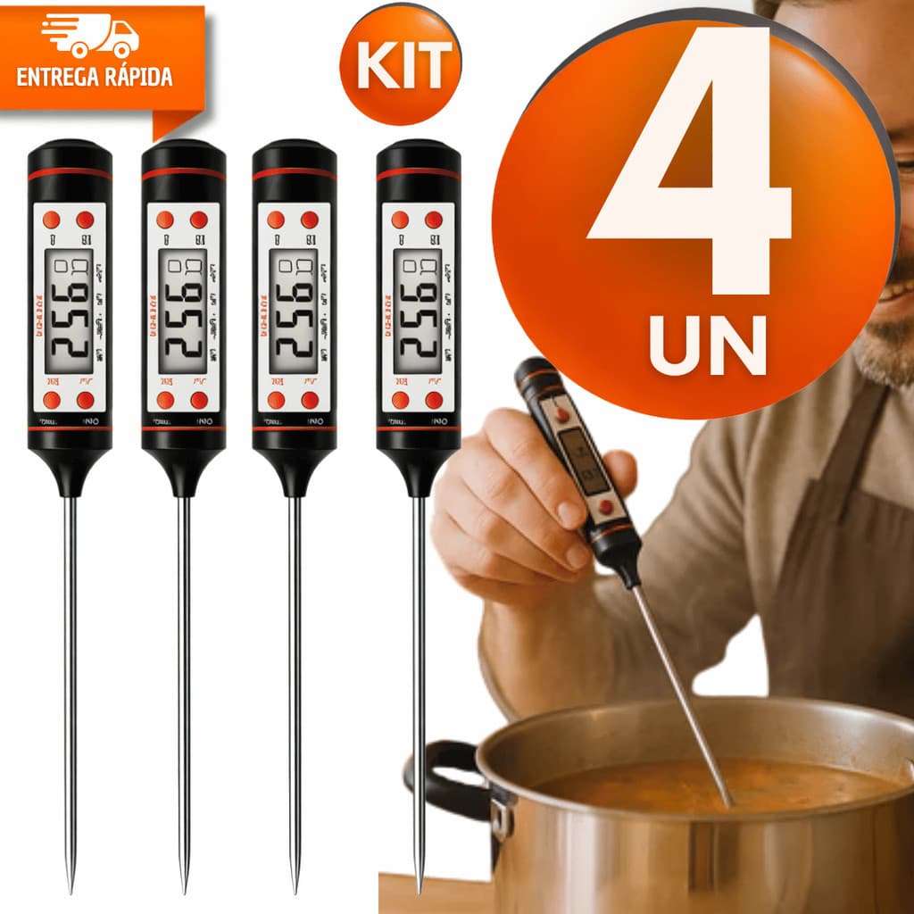 Utensílios Termômetro Digital Culinário Tipo Espeto Digital Cozinha Restaurante Praticidades