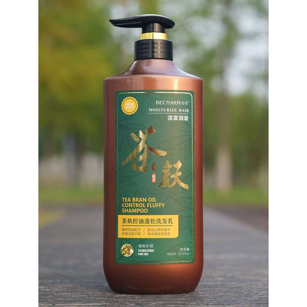 Zherou chá farelo shampoo hidratante Anti-caspa controle de óleo fofo macio shampoo semente de chá planta cuidados com o