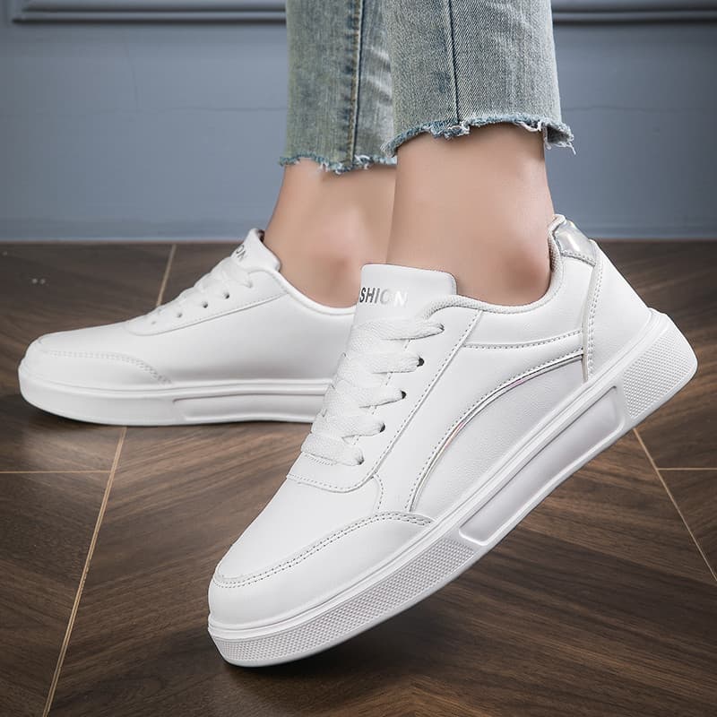 Beimeng outono sapatos femininos sapatos brancos tênis leves estudante tênis de corrida de couro sapatos esportivos All-
