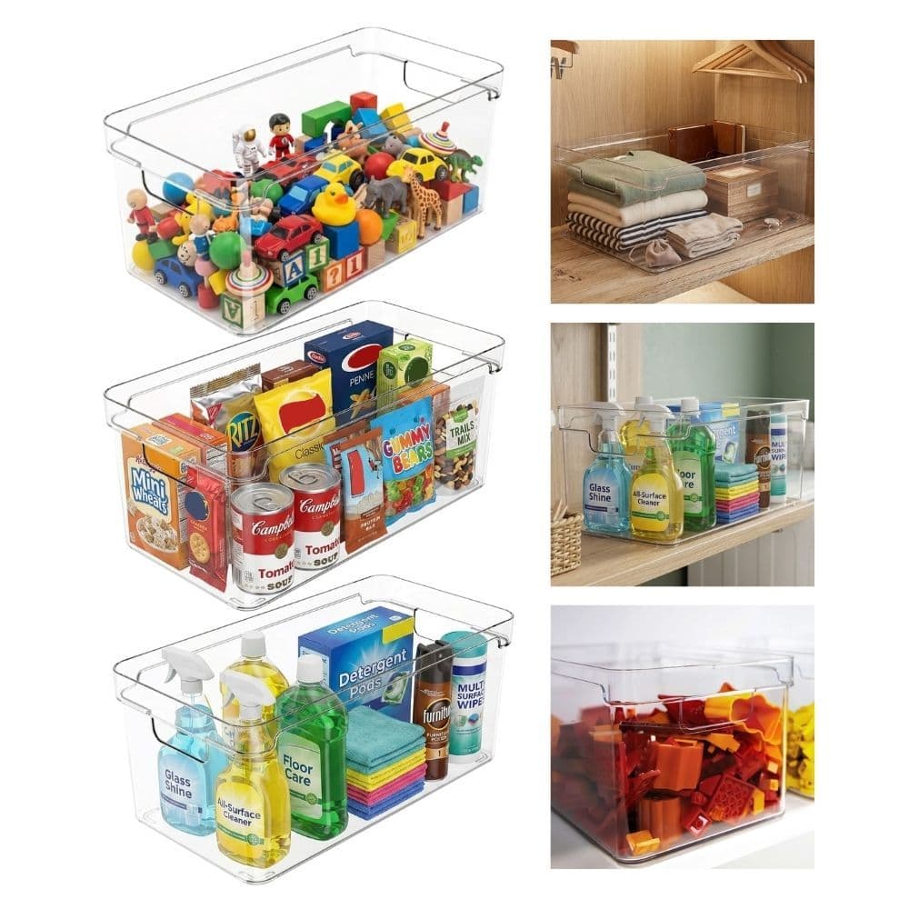 Kit 3 Organizador Armário Cozinha Dispensa Multiuso 5l Com Alças