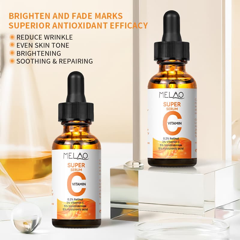 Venda quente VC Original líquido iluminando o tom da pele hidratante vitamina c soro Facial Super vitamina c soro