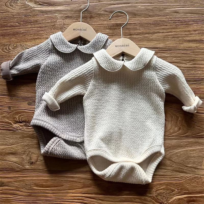 Primavera outono meninos meninas bebê Pit listrado algodão boneca colarinho roupas de bebê macacão bebê menina manga com