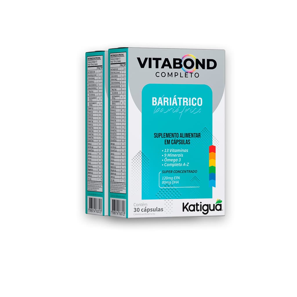 Kit 2 Vitabond Suplemento Bariátrico Katiguá 60 Cápsulas | Ômega 3 + Vitaminas e Minerais