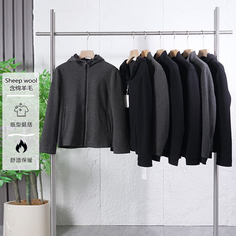 Primavera outono masculino lã de manga comprida jaqueta masculina simples All-Match moda Casual jaqueta ZJ153/ZJ155