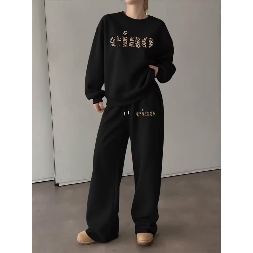 Conjunto Moletom Careca Feminino Ciao Blusa De Frio + Calça Moletom Estampados Unissex Outono/Inverno