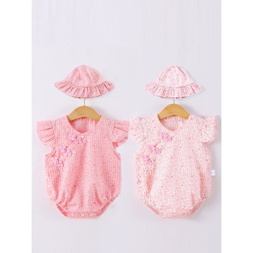 Bebê bebê Cheongsam roupas de bebê verão estilo fino oito meses bebê menina roupas de verão moda sem mangas exterior tri