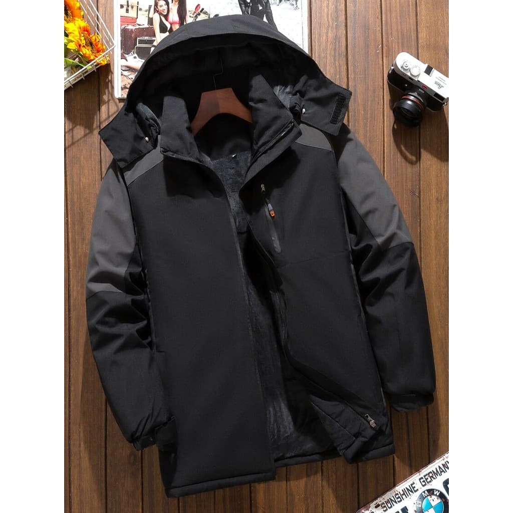 Forro de lã engrossado inverno masculino jaqueta acolchoada de algodão à prova de vento jaqueta impermeável masculina ja