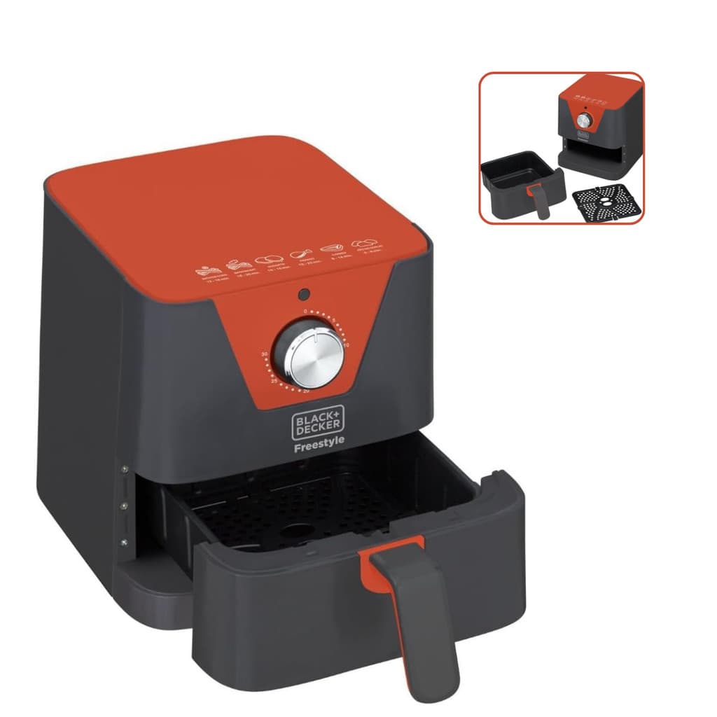 Fritadeira Air Fryer Black Decker 1,5L Freestyle Sem Óleo AFM2 220V