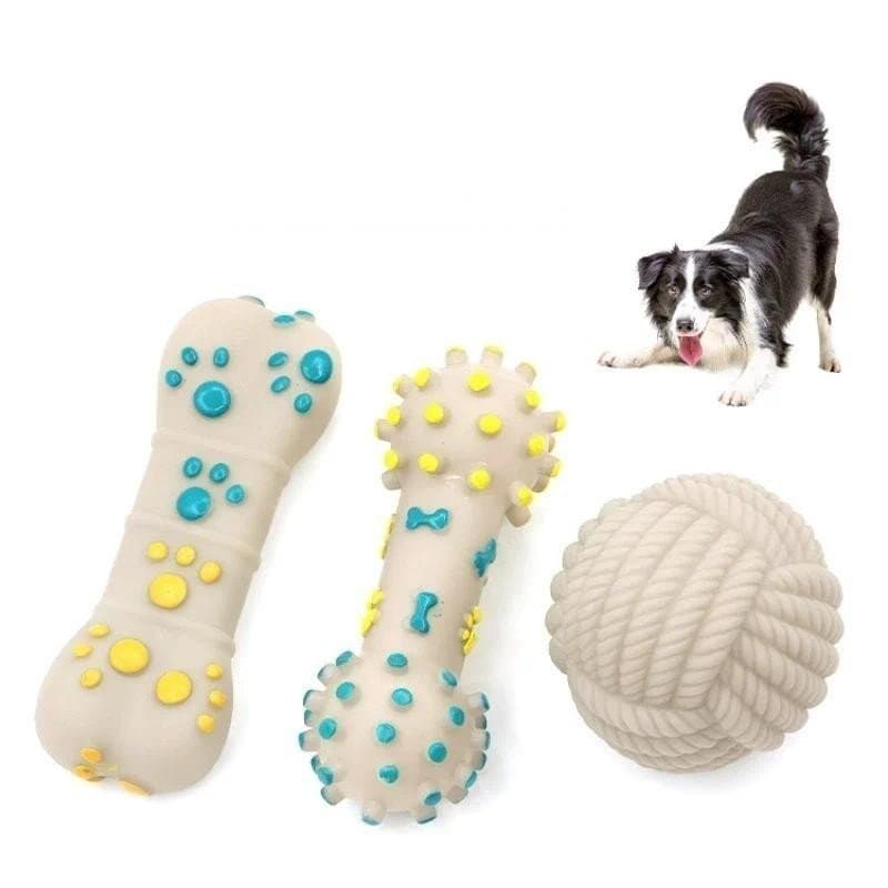 Brinquedo Para Animais De Estimação Cães Osso Trovão Bola Forma Brinquedos Interação Vocalizável Filhote De Cachorro Ace