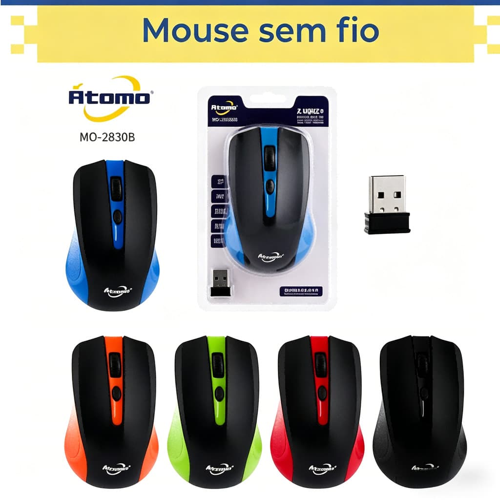 Mouse Óptico Sem Fio De 2.4ghz Gamer New Game Mause Com Receptor Usb Para Laptops Pc