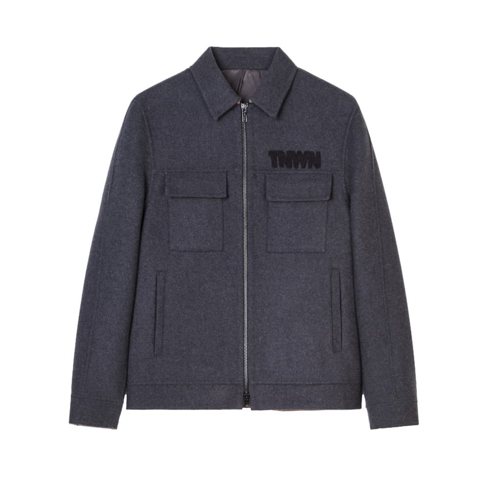 [Wool Berinjela] Roupas masculinas Jaqueta de lapela masculina Jaqueta masculina Casual Top Jaqueta de lã com ferramenta