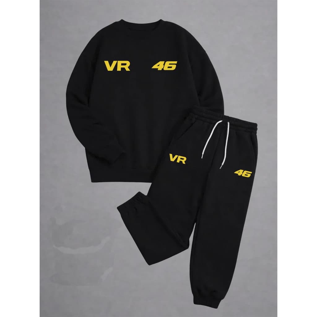 Conjunto Moletom Careca Masculino VR 46 Blusa De Frio + Calça Moletom Estampados Unissex Outono/Inverno