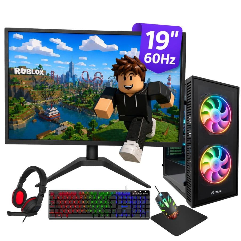 PC Gamer Completo I5 3ª Geração GPU GT730 SSD 256GB 8GB RAM Windows 11 + Monitor 19" e Kit Gamer