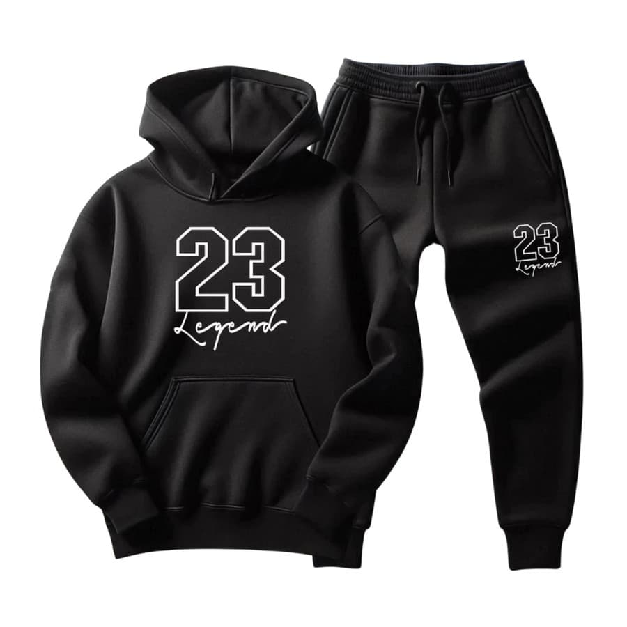Conjunto Moletom Canguru Masculino Legend 23 Blusa De Frio + Calça Moletom Estampados Unissex Outono/Inverno