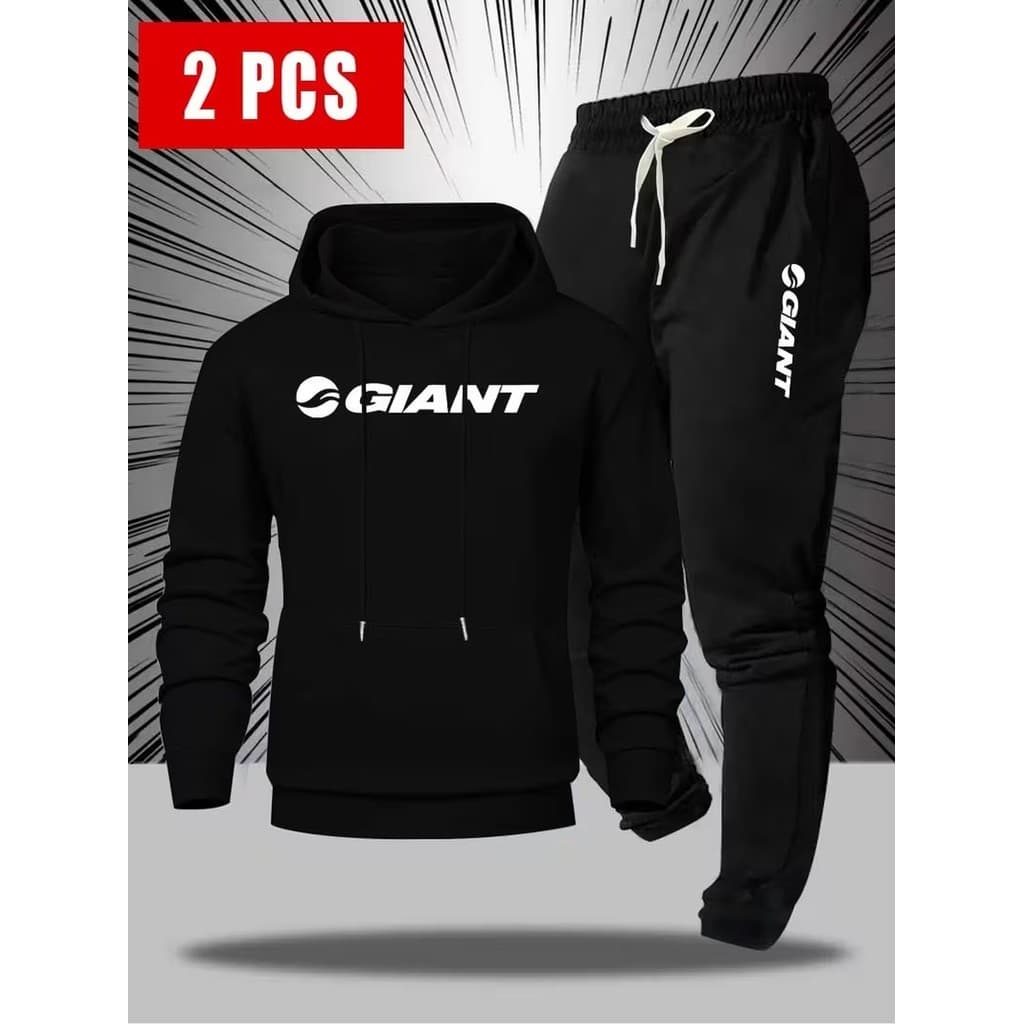 Conjunto Moletom Canguru Masculino Giant Blusa De Frio + Calça Moletom Estampados Unissex Outono/Inverno