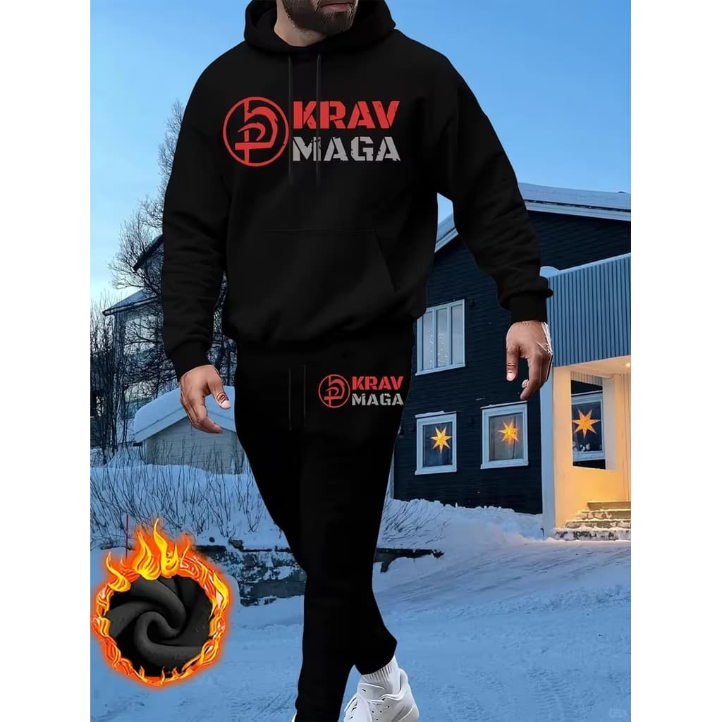 Conjunto Moletom Canguru Masculino Maga Blusa De Frio + Calça Moletom Estampados Unissex Outono/Inverno